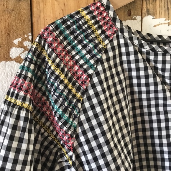 Madewell Smocked Gingham Top with tassel sash - Picture 4 of 8